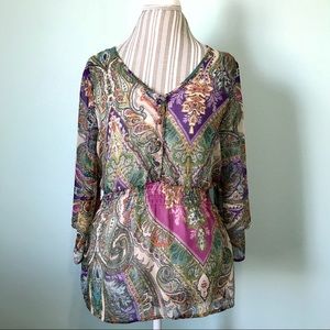 Abstract Print Top Size Large